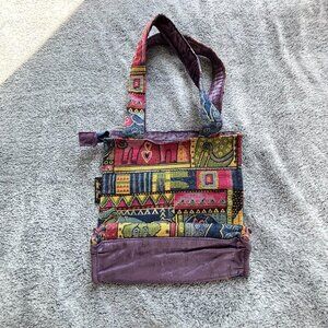 Vtg Laurel Burch Purse Cat Dog Tapestry Velvet‎ Sequin Animal Lover Kitchy 18758